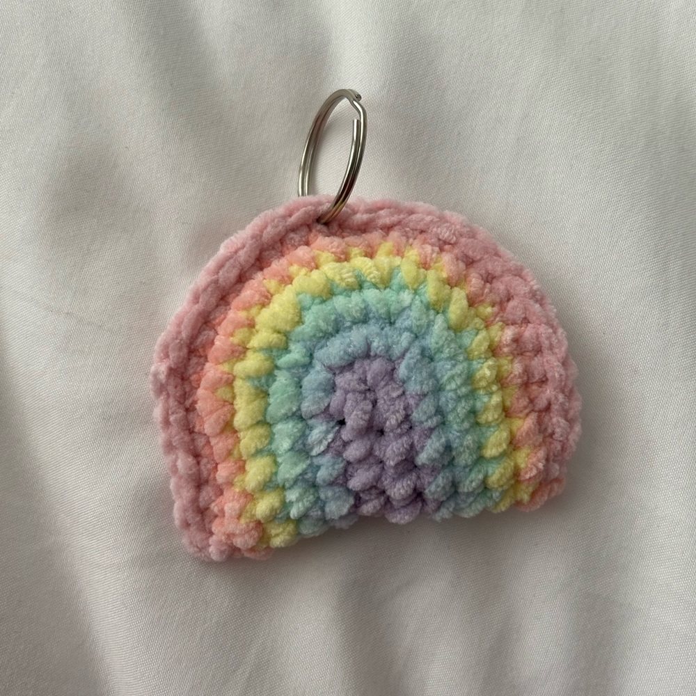 Handmade by me Rainbow Keychain